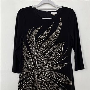 Calvin Klein Black Dress with Silver Accents